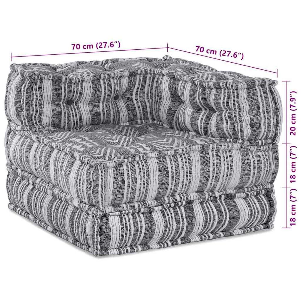 vidaXL Πουφ 2 pcs Γκρι 70 x 70 x 54 εκ ύφασμα