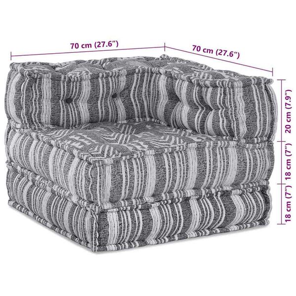 vidaXL Πουφ 2 pcs Γκρι 70 x 70 x 54 εκ ύφασμα