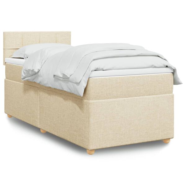 vidaXL &Kappa;&rho;&epsilon;&beta;ά&tau;&iota; Boxspring &mu;&epsilon; &Sigma;&tau;&rho;ώ&mu;&alpha; &Kappa;&rho;&epsilon;&mu; 100 x 200 &epsilon;&kappa;. &Upsilon;&phi;&alpha;&sigma;&mu;ά&tau;&iota;&nu;&omicron;