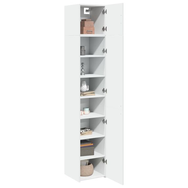 vidaXL Ντουλάπι Αποθήκευσης Στενό Λευκό 40x42,5x225 εκ. Επεξεργ. Ξύλο