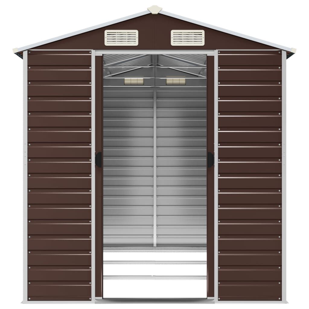 vidaXL Αποθήκη Κήπου Καφέ 191x300x198 εκ. Γαλβανισμένο Ατσάλι