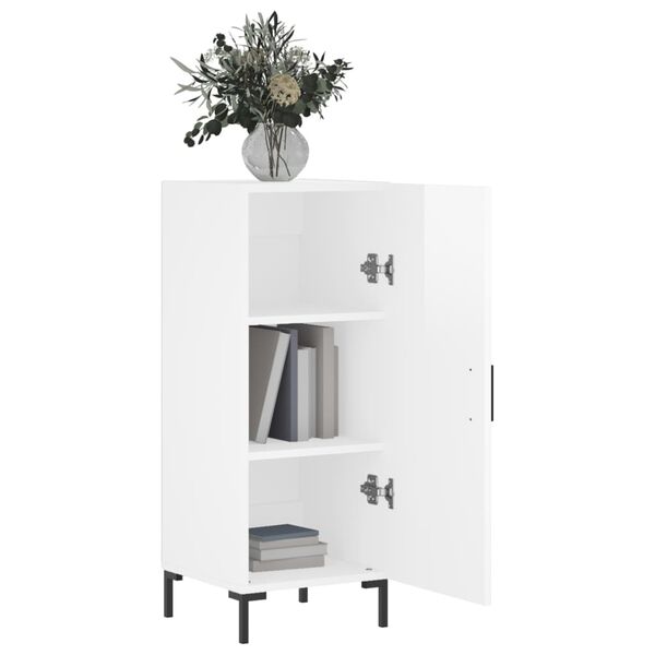 vidaXL Ντουλάπι Γυαλιστερό Λευκό 34,5x34x90 εκ. Επεξεργασμένο Ξύλο