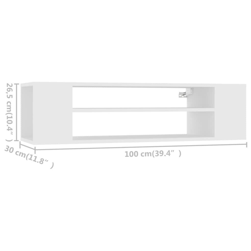 vidaXL Έπιπλο Τηλεόρασης Κρεμαστό Λευκό 100x30x26,5 εκ από Επεξ. Ξύλο