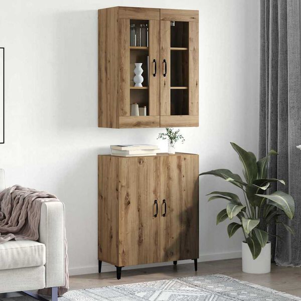 vidaXL Highboard 2 pcs Artisan Oak &Epsilon;&pi;&epsilon;&xi;&epsilon;&rho;&gamma;&alpha;&sigma;&mu;έ&nu;&omicron; &xi;ύ&lambda;&omicron;