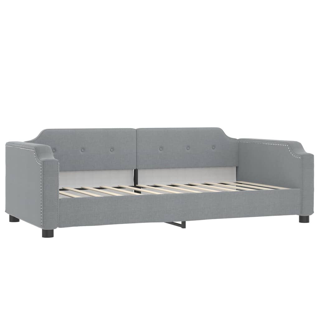vidaXL Καναπές Κρεβάτι Συρόμενος Αν. Γκρι 90x190 εκ.Ύφασμα Στρώματα
