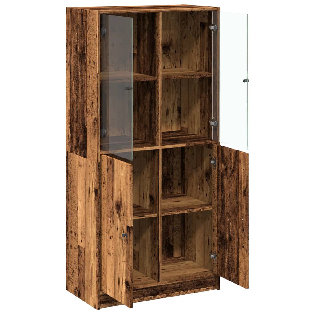 vidaXL Ντουλάπα με Πόρτες Όψη Παλαιού Ξύλου 68x37x142 εκ. Επεξ. Ξύλο