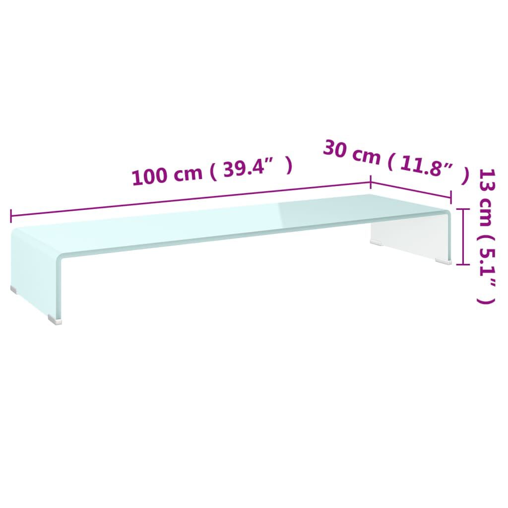 vidaXL Βάση Τηλεόρασης/Οθόνης Πράσινη 100 x 30 x 13 εκ. Γυάλινη