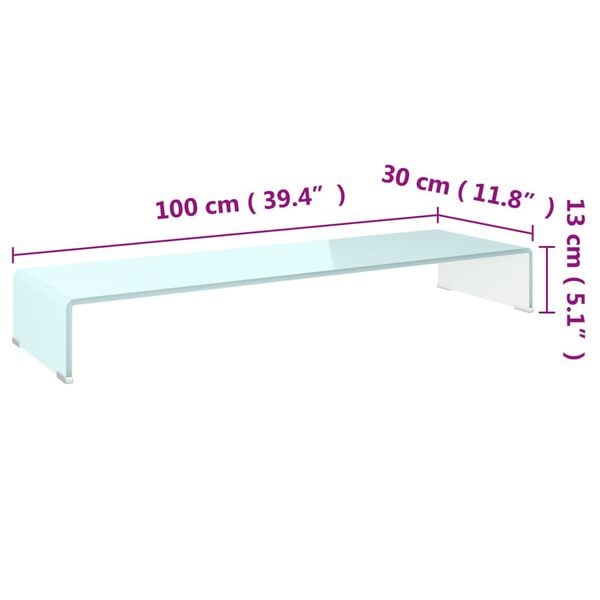vidaXL Βάση Τηλεόρασης/Οθόνης Πράσινη 100 x 30 x 13 εκ. Γυάλινη