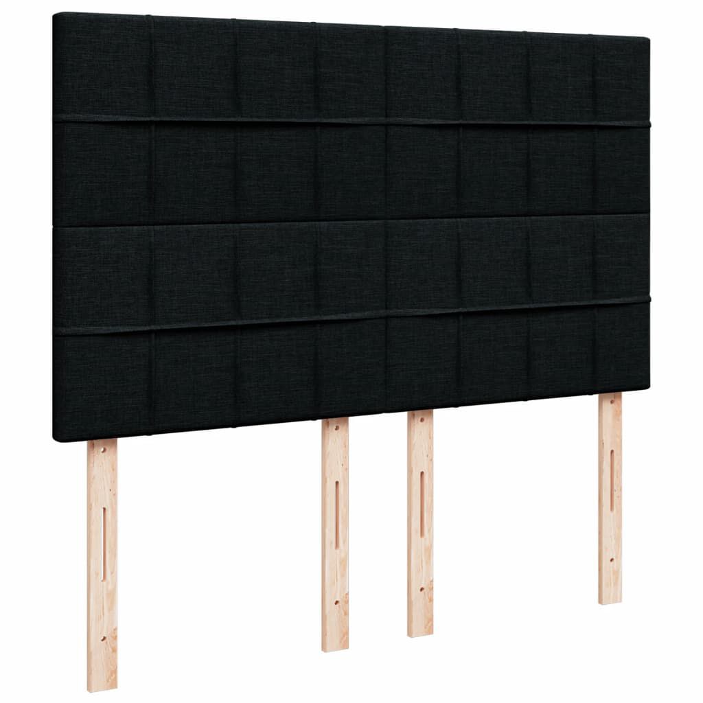 vidaXL Κρεβάτι Boxspring με Στρώμα Μαύρο 140x200 εκ. Υφασμάτινο