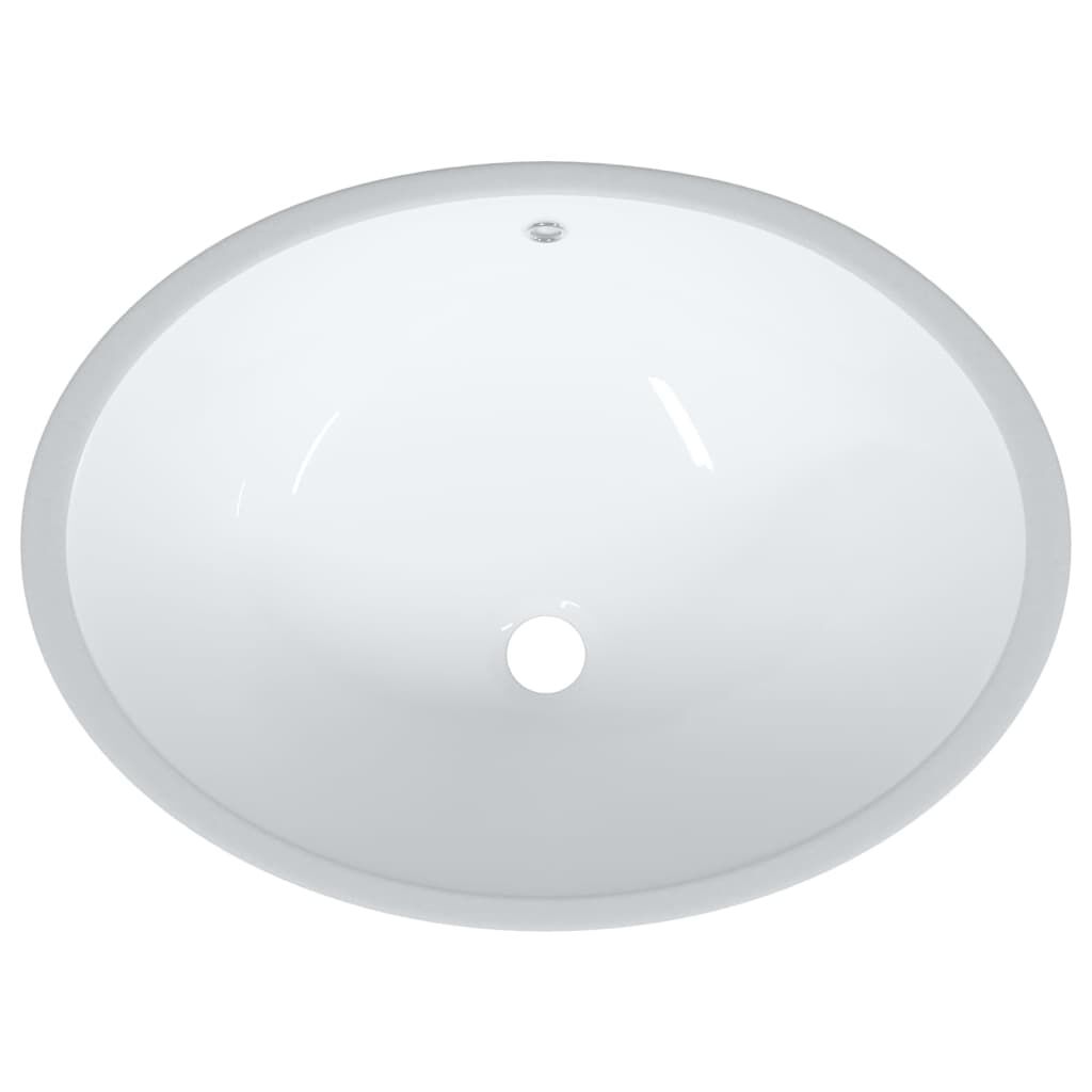 vidaXL Νιπτήρας Μπάνιου Οβάλ Λευκός 56 x 41 x 20 εκ. Κεραμικός