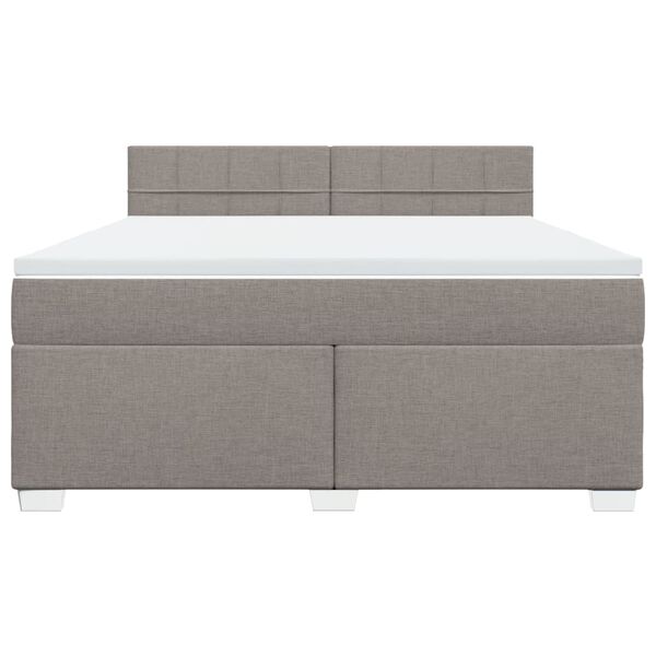 vidaXL Κρεβάτι Boxspring με Στρώμα Taupe 180x200 εκ. Υφασμάτινο