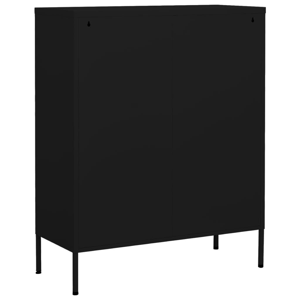 vidaXL Ντουλάπι Αποθήκευσης Μαύρο 80 x 35 x 101,5 εκ. από Ατσάλι