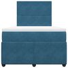 vidaXL Κρεβάτι Boxspring με Στρώμα Μπλε 120x200 εκ. Βελούδινο