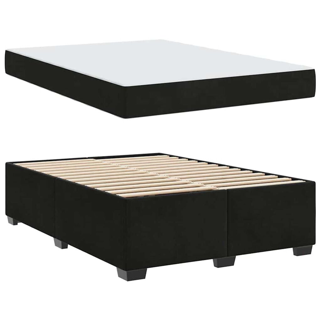 vidaXL Σκελετός κρεβατιού με στρώμα Μαύρο 160 x 200 cm Βελούδο