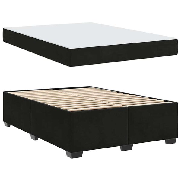 vidaXL Σκελετός κρεβατιού με στρώμα Μαύρο 160 x 200 cm Βελούδο