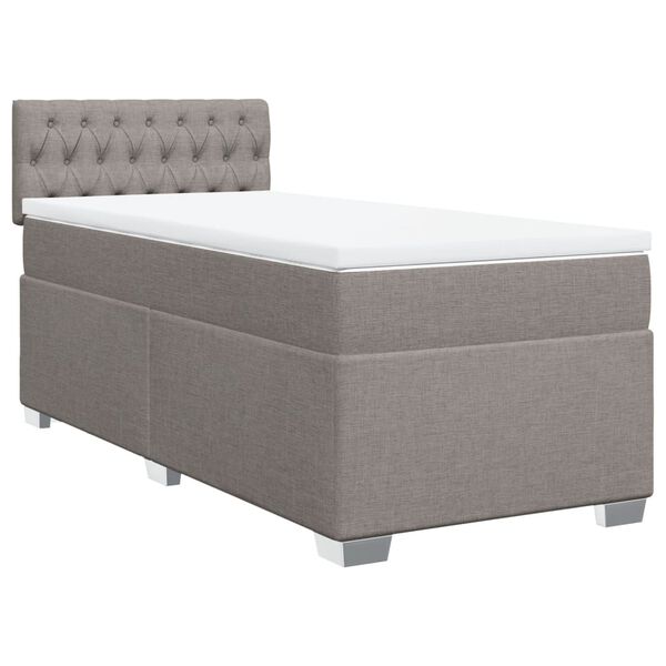 vidaXL &Kappa;&rho;&epsilon;&beta;ά&tau;&iota; Boxspring &mu;&epsilon; &Sigma;&tau;&rho;ώ&mu;&alpha; Taupe 100 x 200 &epsilon;&kappa;. &Upsilon;&phi;&alpha;&sigma;&mu;ά&tau;&iota;&nu;&omicron;