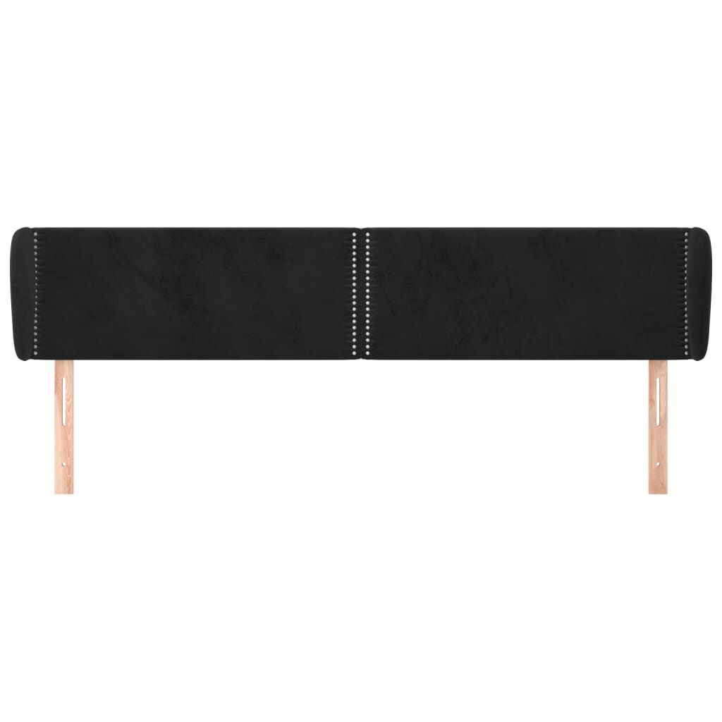 vidaXL Κεφαλάρι με Πτερύγια Μαύρο 203x23x78/88 εκ. Βελούδινο