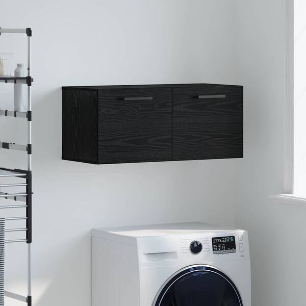 vidaXL Ντουλάπα Τοίχου Μαύρη δρυς 80 x 36.5 x 35 cm Επεξεργασμένο ξύλο