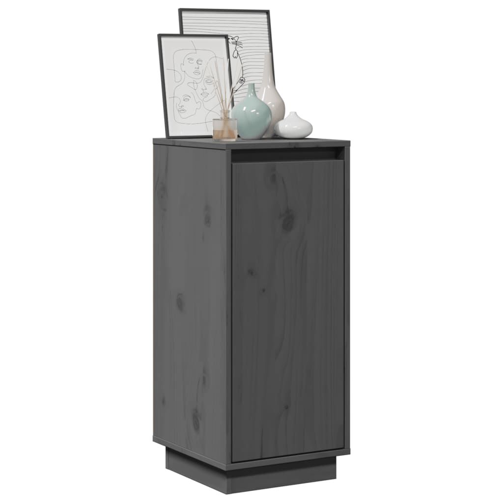 vidaXL Ντουλάπια 2 τεμ. Γκρι 31,5 x 34 x 75 εκ. από Μασίφ Ξύλο Πεύκου