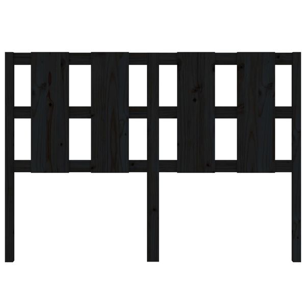 vidaXL Κεφαλάρι Κρεβατιού Μαύρο 125,5 x 4 x 100 εκ. Μασίφ Ξύλο Πεύκου