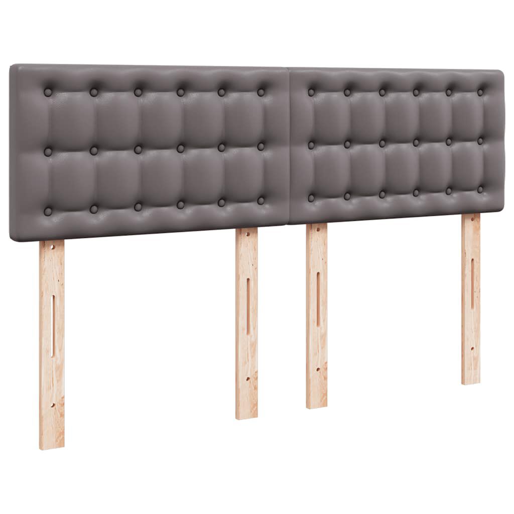 vidaXL Οθωμανικό κρεβάτι με στρώμα Γκρι 140x190cm Faux Leather