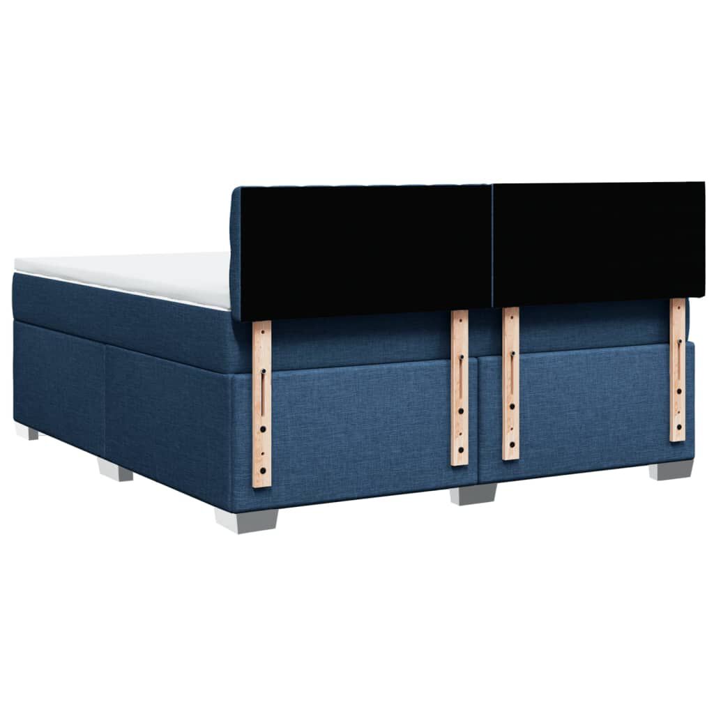 vidaXL Κρεβάτι Boxspring με Στρώμα Μπλε 180x200 εκ. Υφασμάτινο