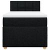 vidaXL Κρεβάτι Boxspring με Στρώμα Μαύρο Single Υφασμάτινα