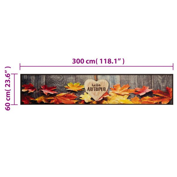 vidaXL Χαλί Κουζίνας Πλενόμενο Σχέδιο Autumn 60x300 εκ. Βελούδινο
