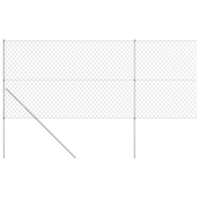 vidaXL Συρματόπλεγμα Ασημί 15 x 1,5 μ. Γαλβανισμένο Ατσάλι + Στύλοι