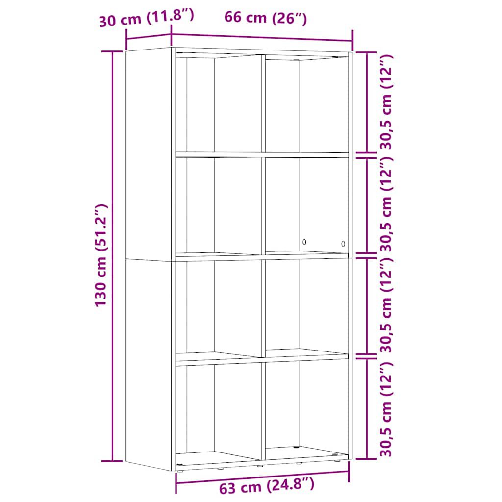 ντουλάπι βιβλίων vidaXL Παλιό ξύλο 66x30x130 cm Κατασκευασμένο ξύλο