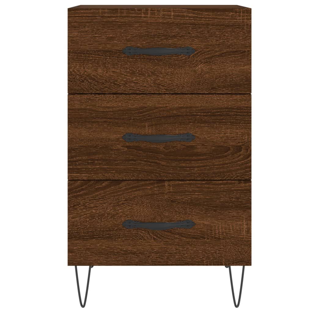 vidaXL Κομοδίνο Καπνιστή Δρυς 40 x 40 x 66 εκ. από Επεξεργασμένο Ξύλο