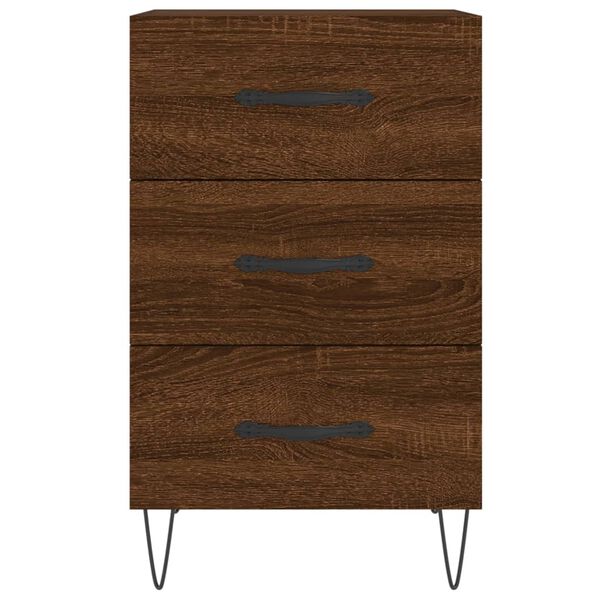vidaXL Κομοδίνο Καπνιστή Δρυς 40 x 40 x 66 εκ. από Επεξεργασμένο Ξύλο