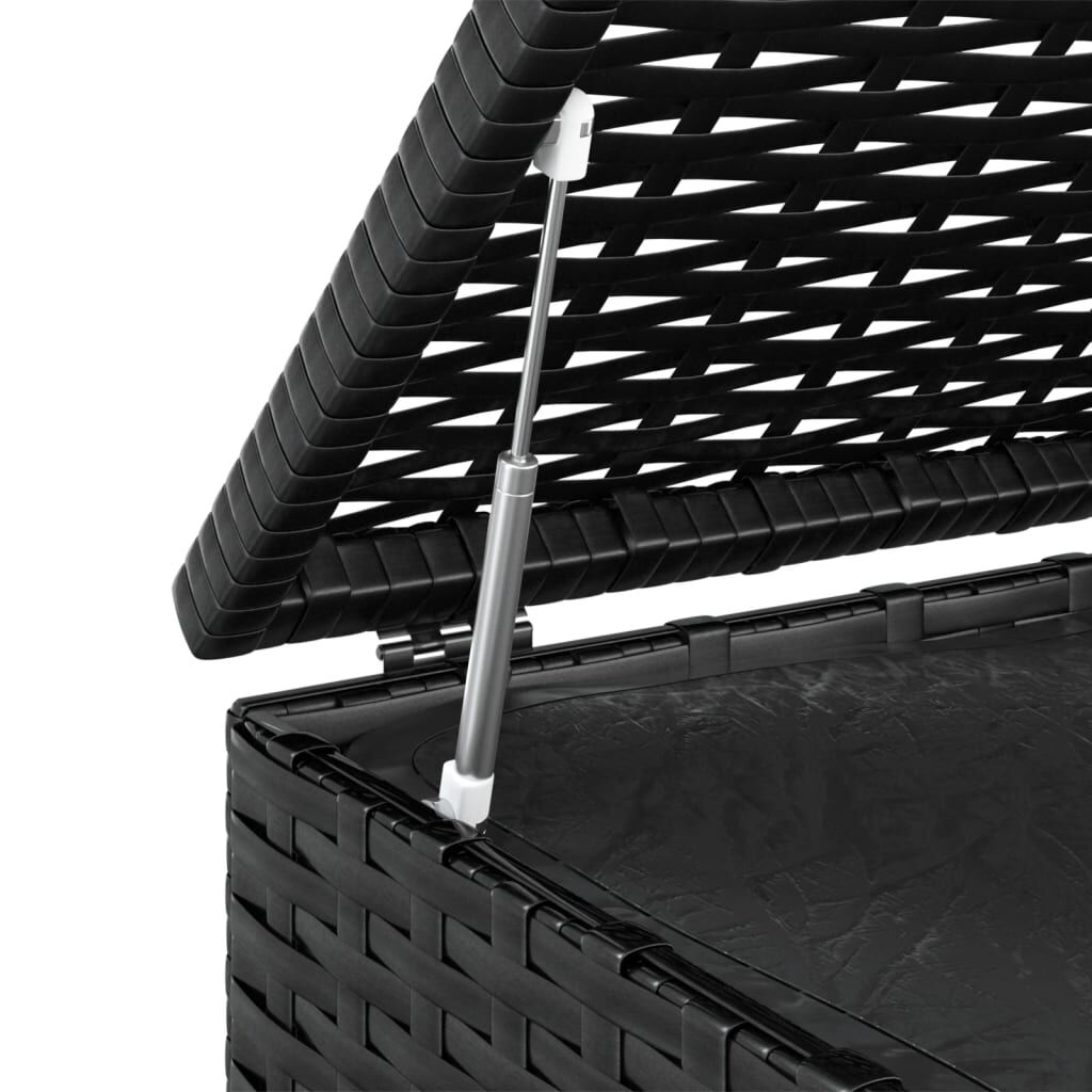 vidaXL Κουτί Μαξιλαριού Κήπου Μαύρο 100x49x103,5 εκ. Ρατάν Πολυαιθ.