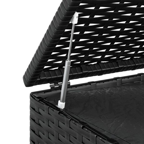 vidaXL Κουτί Μαξιλαριού Κήπου Μαύρο 100x49x103,5 εκ. Ρατάν Πολυαιθ.