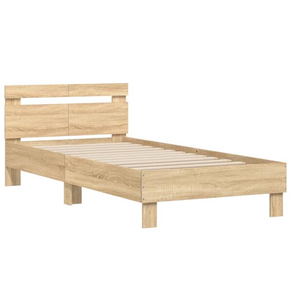 vidaXL Πλαίσιο Κρεβατιού με Κεφαλάρι Sonoma Δρυς 100x200εκ. Επεξ. Ξύλο