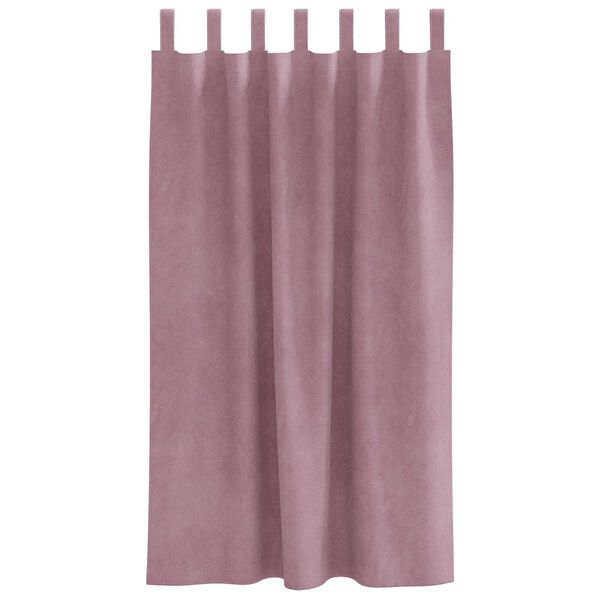 vidaXL Κουρτίνες με κουρτίνες 2 pcs Σκούρο Ροζ 140 x 175 cm Βελούδο