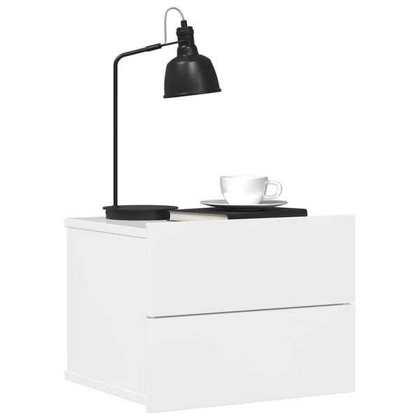 vidaXL Κομοδίνα 2 τεμ. Γυαλιστερό Λευκό 40x30x30 εκ. από Επεξ. Ξύλο