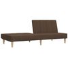 vidaXL Καναπές Κρεβάτι Διθέσιος Καφέ Υφασμάτινος με Υποπόδιο