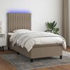 vidaXL &Kappa;&rho;&epsilon;&beta;ά&tau;&iota; Boxspring &mu;&epsilon; &Sigma;&tau;&rho;ώ&mu;&alpha; & LED Taupe 90x190 &epsilon;&kappa;. &Upsilon;&phi;&alpha;&sigma;&mu;ά&tau;&iota;&nu;&omicron;