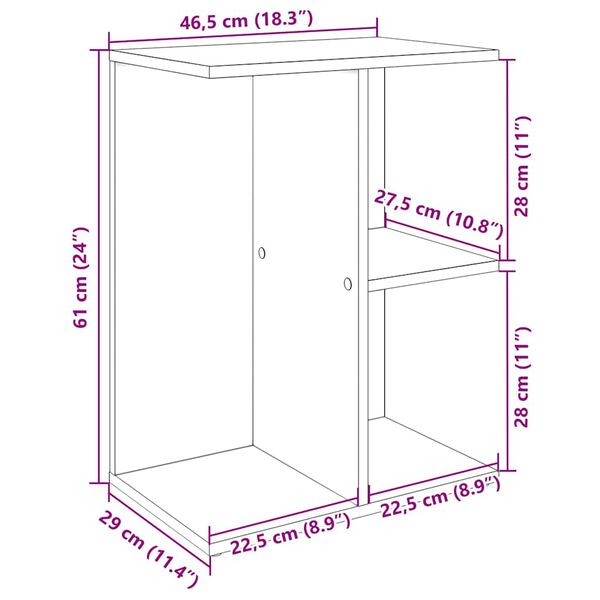 vidaXL Κομοδίνα 2 τεμ Γκρι Sonoma 46,5x29x61 εκ. Επεξεργασμένο Ξύλο