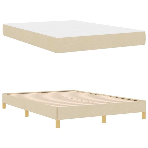 vidaXL Κρεβάτι με ελατήρια Κρέμα και Καφέ 160 x 200 cm