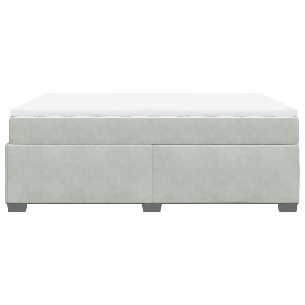 vidaXL Κρεβάτι Boxspring με Στρώμα Ανοιχτό Γκρι 140x200 εκ. Βελούδινο