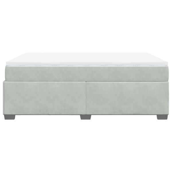 vidaXL Κρεβάτι Boxspring με Στρώμα Ανοιχτό Γκρι 140x200 εκ. Βελούδινο
