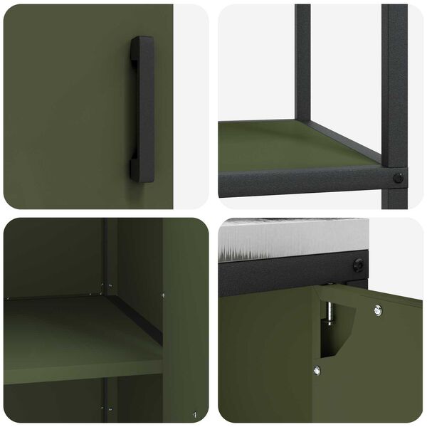 vidaXL Σετ Αποθήκευσης Κουζίνας 2 pcs Ελιά Πράσινη 120 x 50 x 92 εκ.