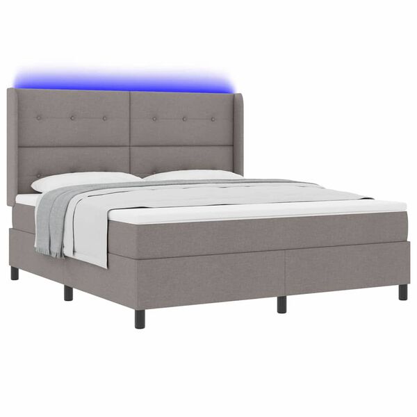 vidaXL LED &Kappa;&rho;&epsilon;&beta;ά&tau;&iota; &mu;&epsilon; &beta;ά&theta;&rho;&omicron; &mu;&epsilon; &sigma;&tau;&rho;ώ&mu;&alpha; Taupe 180 x 200 cm ύ&phi;&alpha;&sigma;&mu;&alpha;