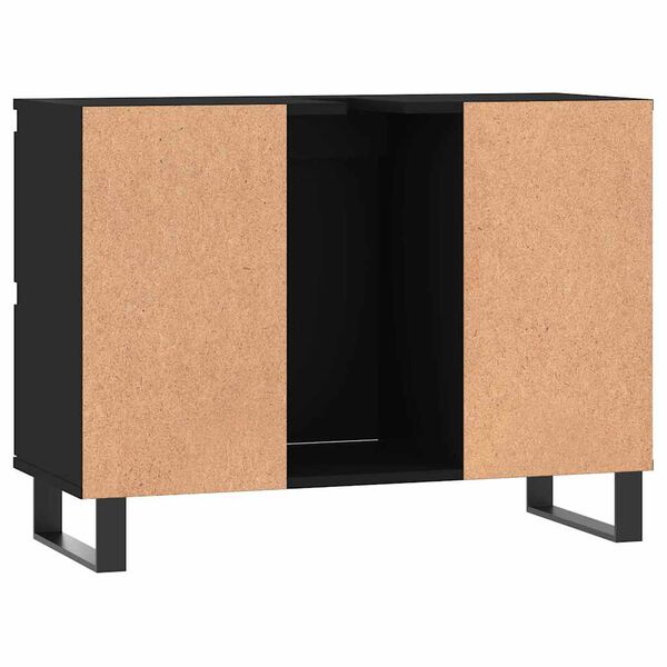 vidaXL Ντουλάπι Μπάνιου Μαύρο 80 x 33 x 60 εκ. από Επεξεργασμένο Ξύλο
