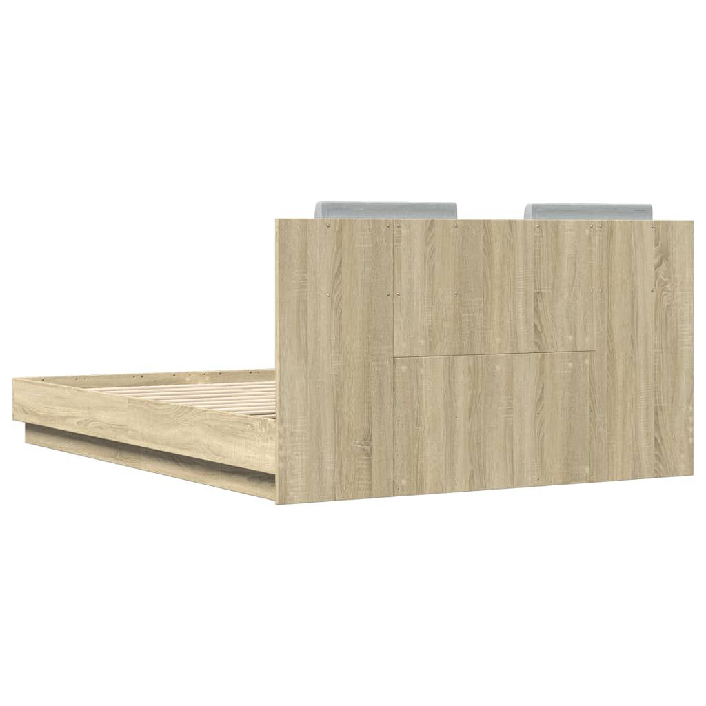 vidaXL Πλαίσιο Κρεβατιού με Κεφαλάρι Sonoma Δρυς 120x200εκ. Επεξ. Ξύλο