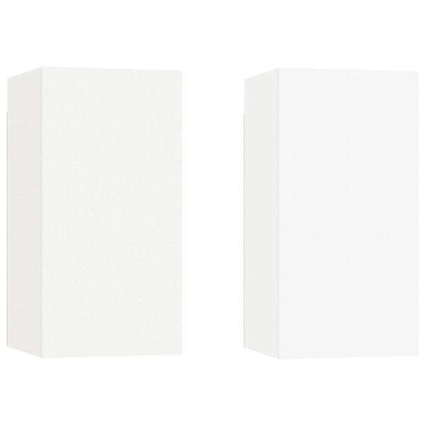 vidaXL Έπιπλα Τηλεόρασης 2 τεμ. Λευκά 30,5x30x60 εκ. από Επεξ. Ξύλο