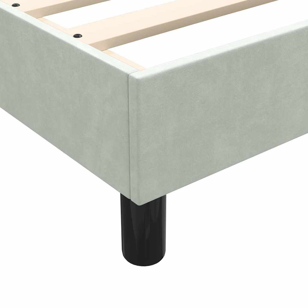 vidaXL Κρεβάτι Boxspring με Στρώμα Ανοιχτό Γκρι 80x210 εκ. Βελούδινο