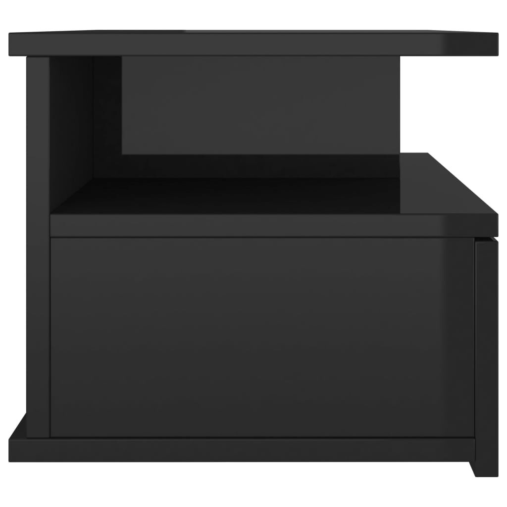 vidaXL Κομοδίνο Κρεμαστό Γυαλιστερό Μαύρο 40x31x27 εκ. από Επεξ. Ξύλο